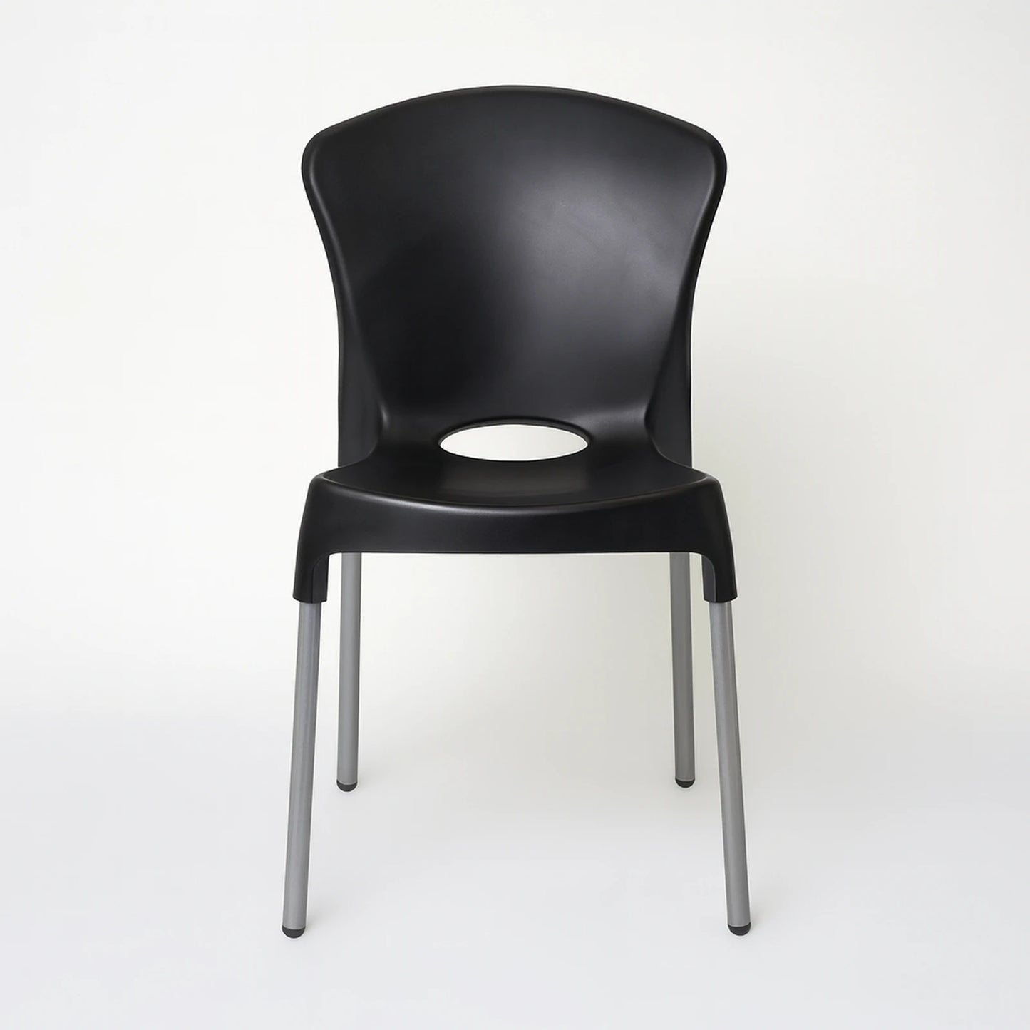 Silla de Diseño Zafiro Negra con Patas Metálicas Apilable