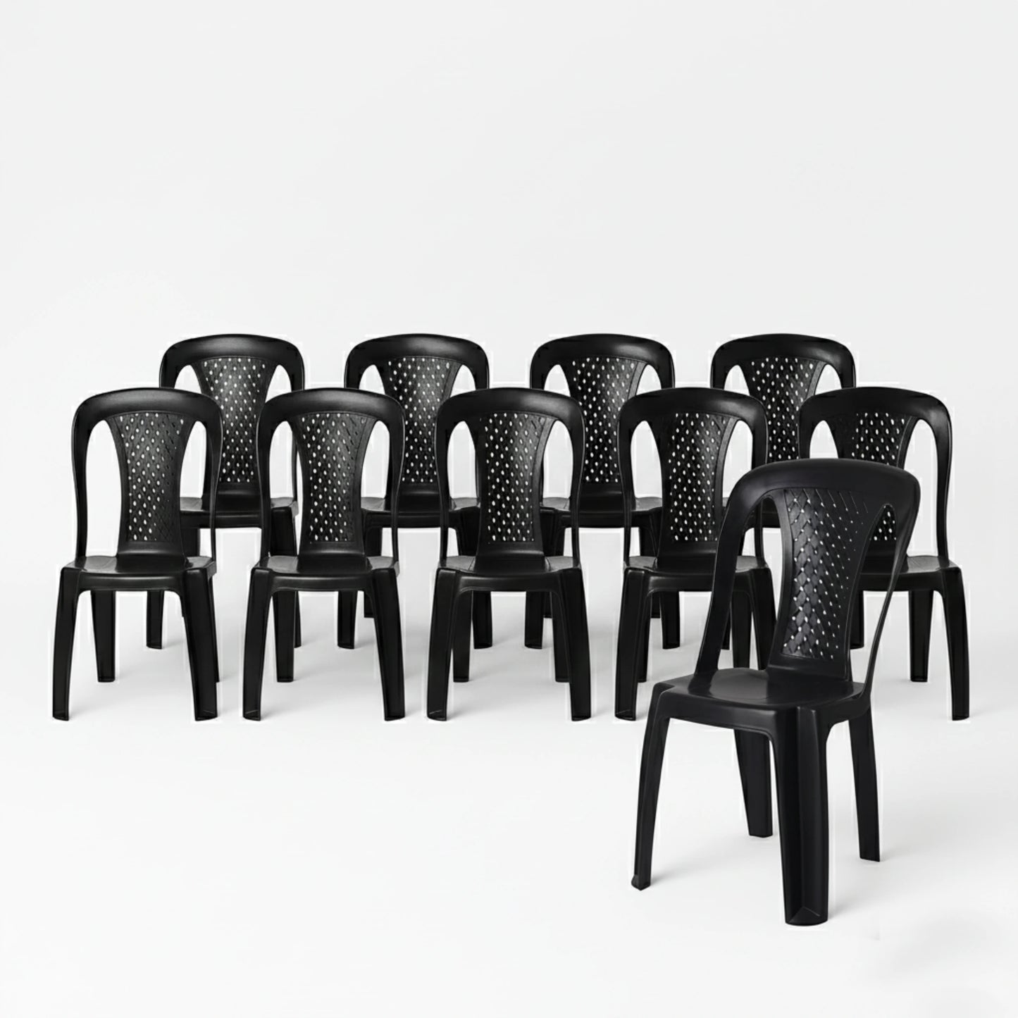 Pack x10 Sillas Plásticas Reforzadas Ibiza Apilables