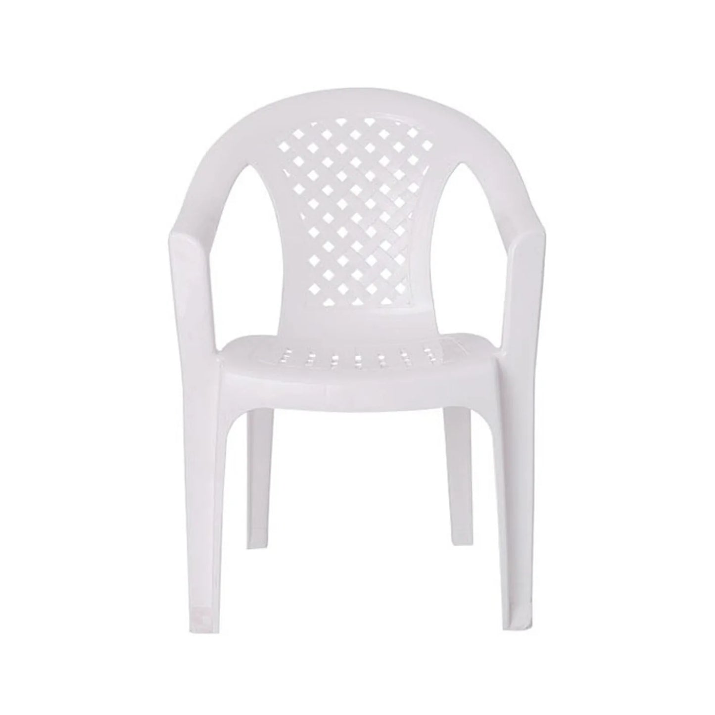 Silla de Plástico Mallorca Blanca Reforzada con Apoyabrazos