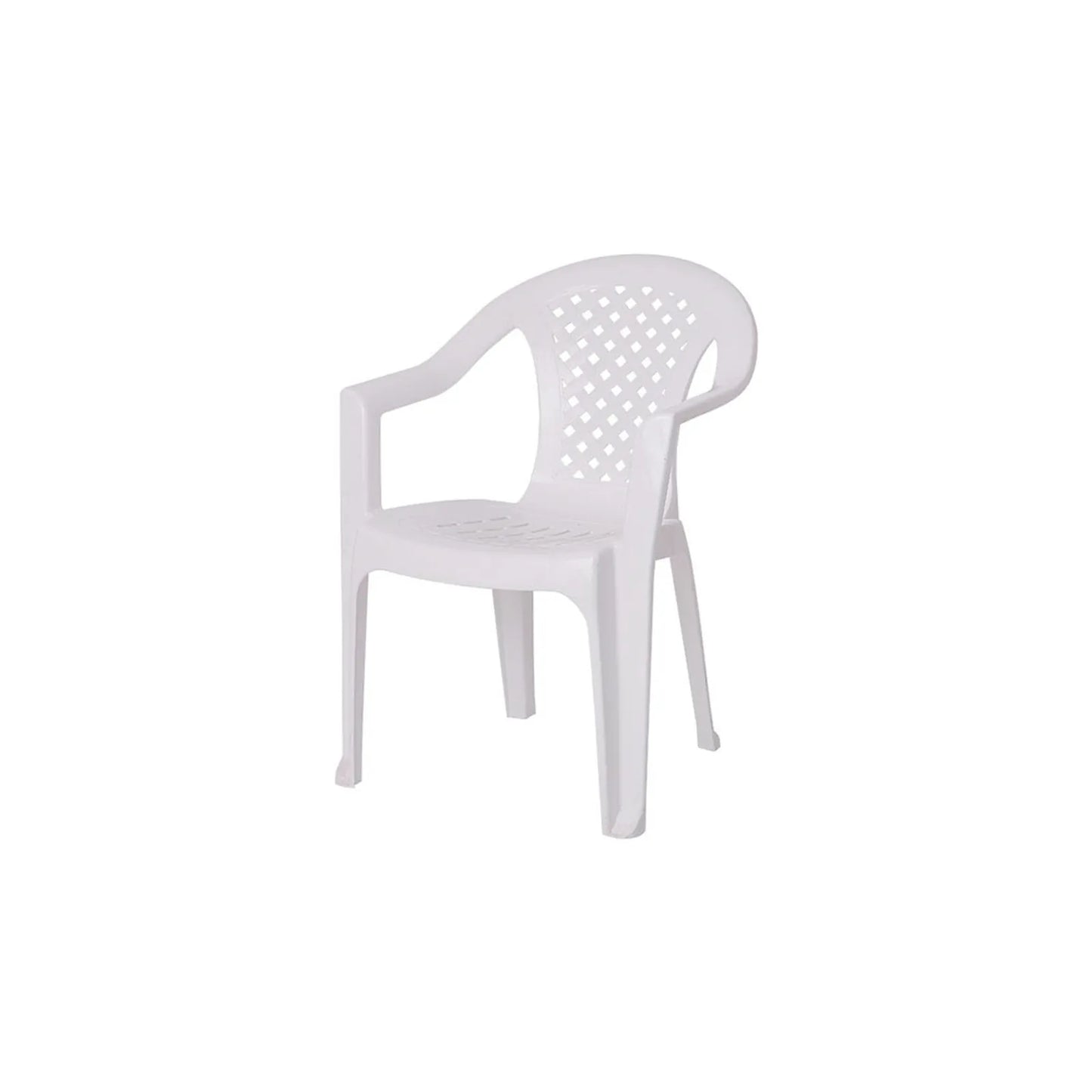 Silla de Plástico Mallorca Blanca Reforzada con Apoyabrazos