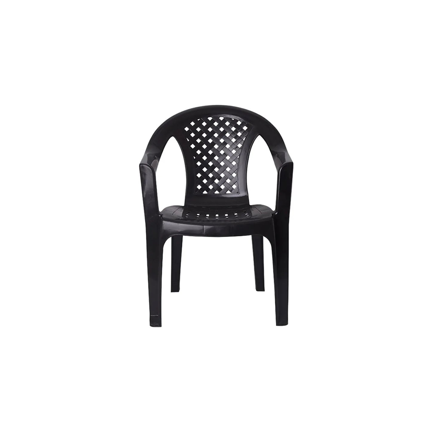 Silla de Plástico Mallorca Negra Reforzada con Apoyabrazos