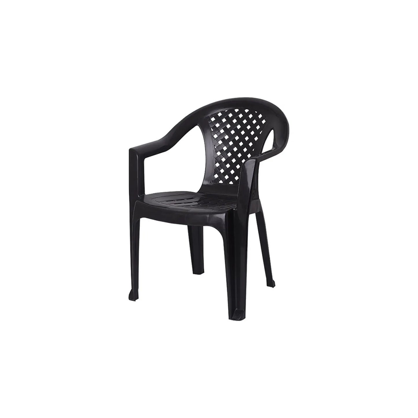 Silla de Plástico Mallorca Negra Reforzada con Apoyabrazos