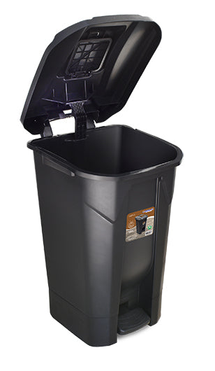 Tacho de basura 120 L con pedal, ruedas y doble tapa rebatible