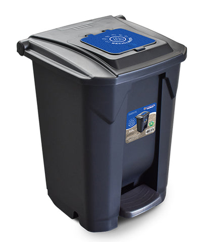 Tacho de basura 60 L con pedal, ruedas y doble tapa