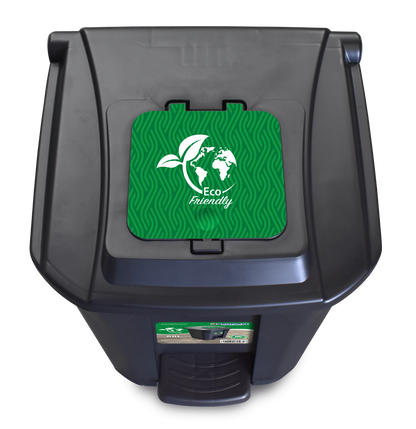 Tacho de basura 60 L con pedal, ruedas y doble tapa