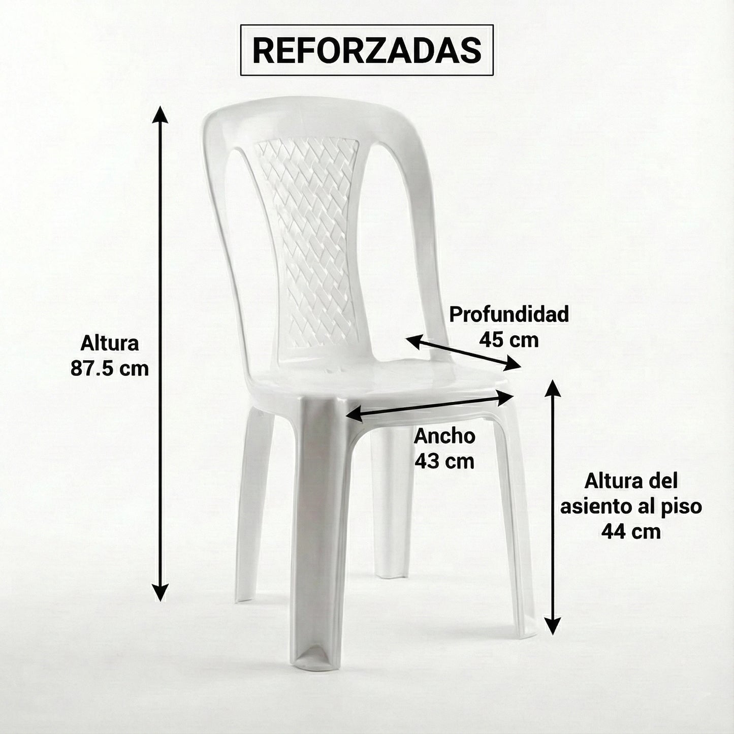 Pack x10 Sillas Plásticas Reforzadas Ibiza Apilables