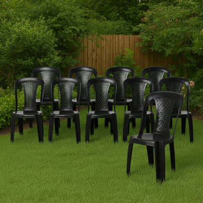 Pack x10 Sillas Plásticas Reforzadas Ibiza Apilables