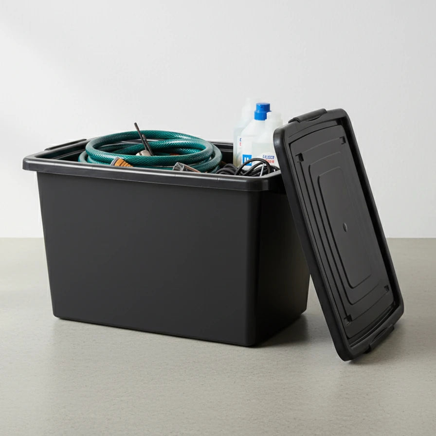 3 Cajas Organizadoras 56 L Grandes Con Tapa