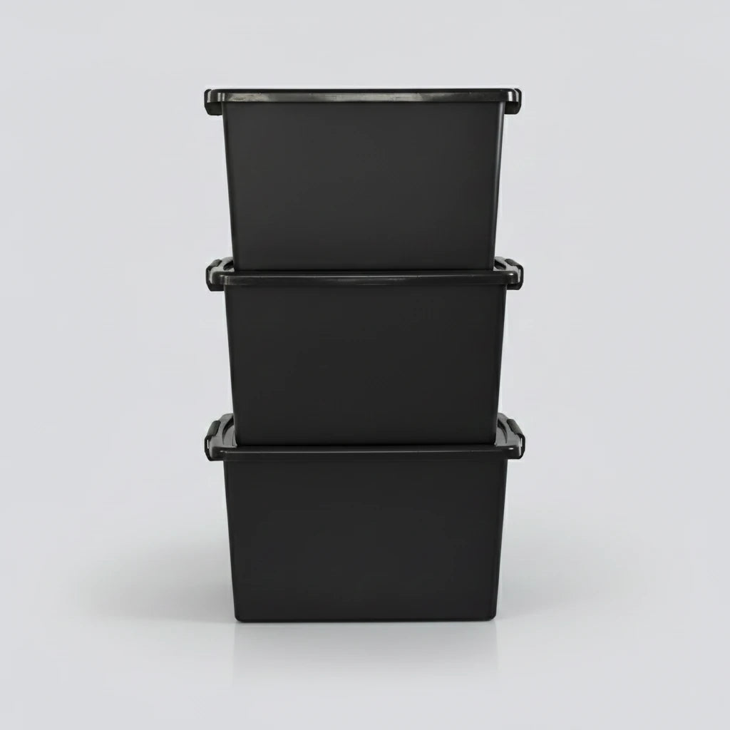 3 Cajas Organizadoras 56 L Grandes Con Tapa