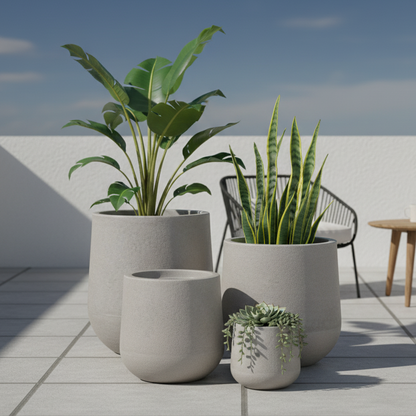 Maceta Bosco Gota rotomoldeada efecto piedra