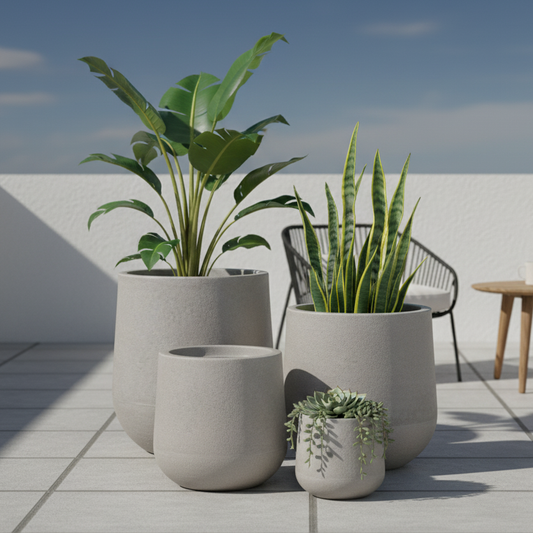 Maceta Bosco Gota rotomoldeada efecto piedra