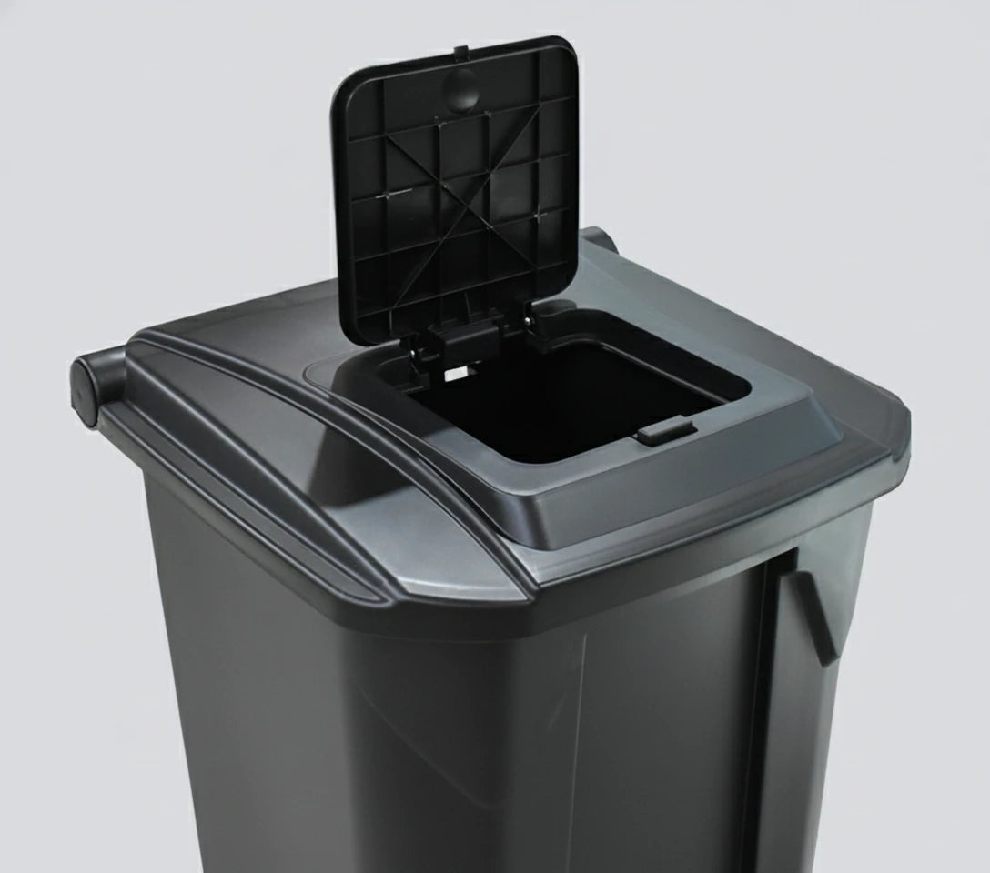 Tacho de basura 60 L con pedal, ruedas y doble tapa