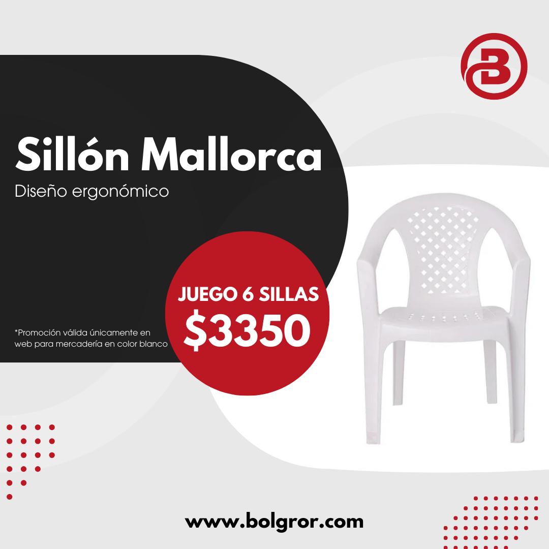 Sillón Mallorca blanca x 6 unidades.