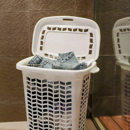 Cesto de ropa rectangular con tapa 50 Lts.