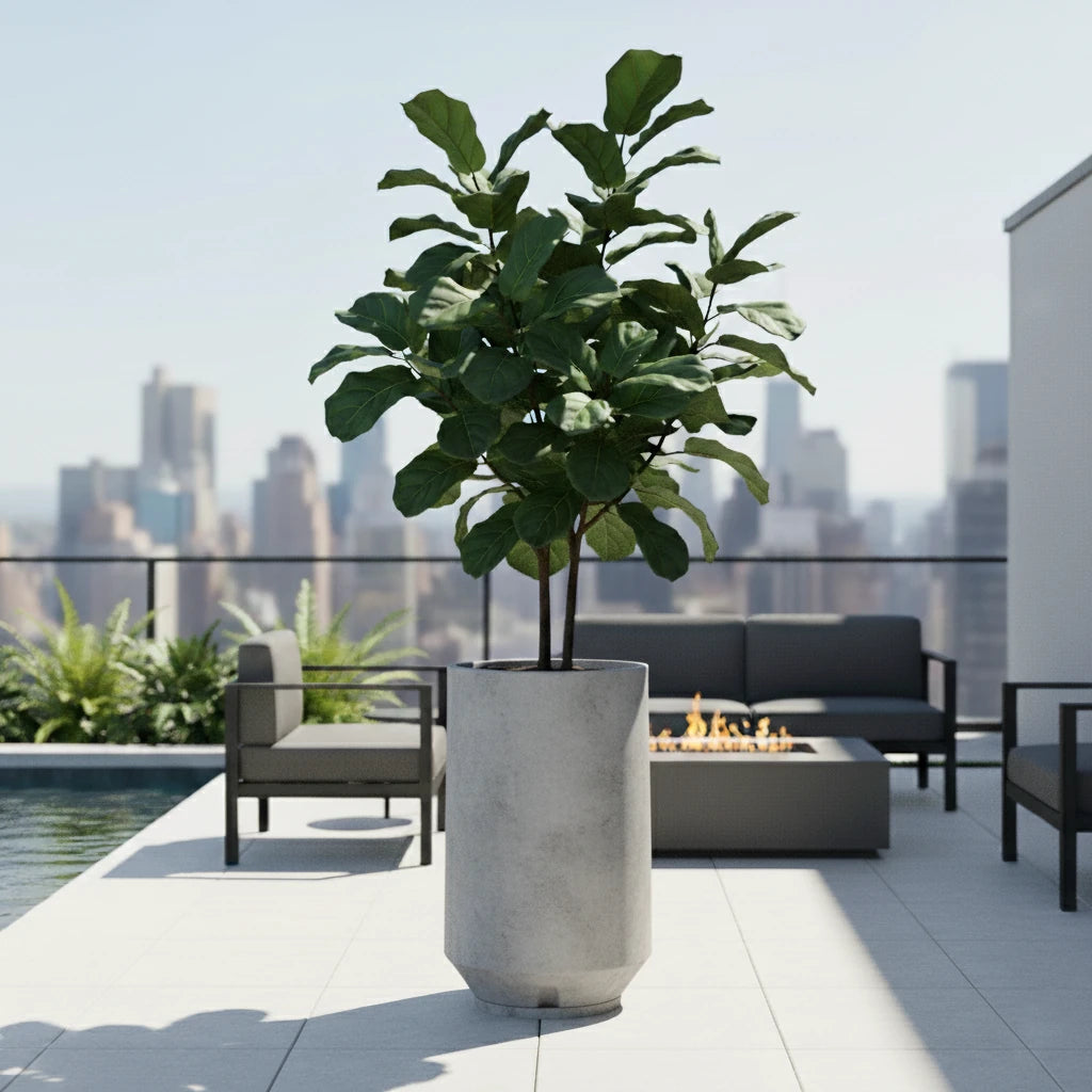 Maceta Bosco Vignola 53 L simil piedra – Interior y exterior, alta y decorativa