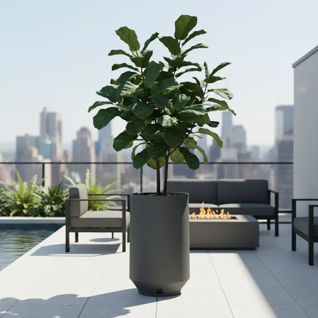 Maceta Bosco Vignola 53 L simil piedra – Interior y exterior, alta y decorativa