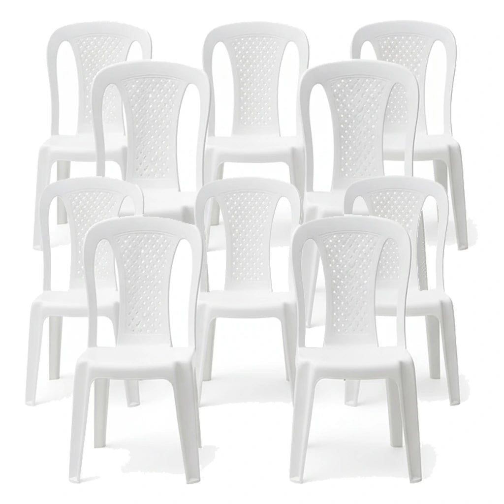 Pack x10 Sillas Plásticas Reforzadas Ibiza Apilables
