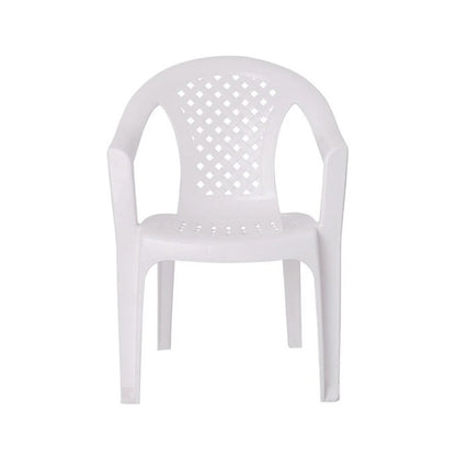 Silla de Plástico Mallorca Blanca Reforzada con Apoyabrazos