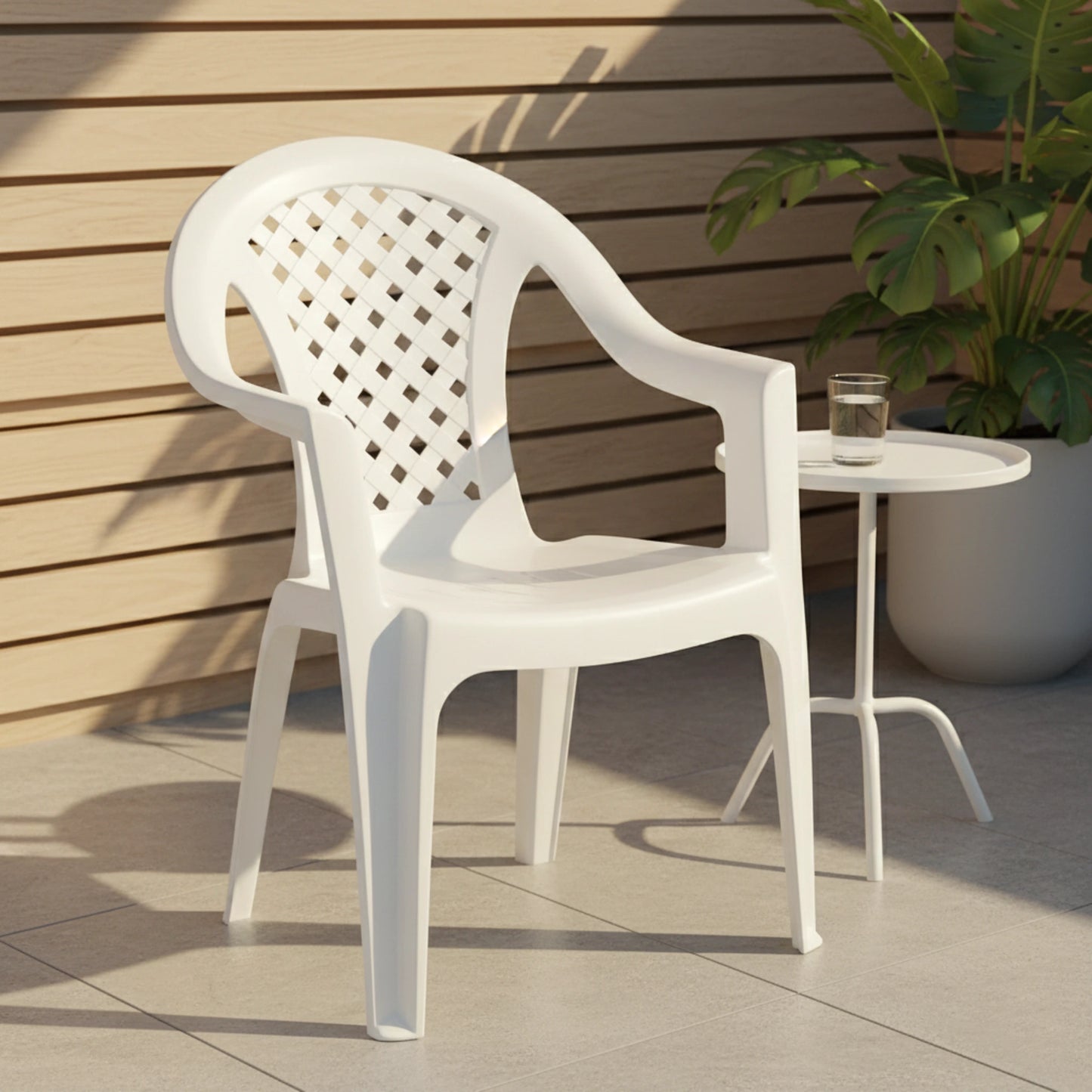 Pack x4 Sillas Plásticas Reforzadas Mallorca con Apoyabrazos