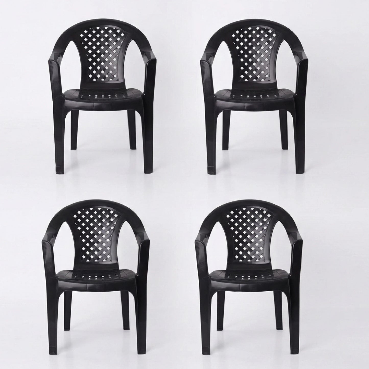 Pack x4 Sillas Plásticas Reforzadas Mallorca con Apoyabrazos