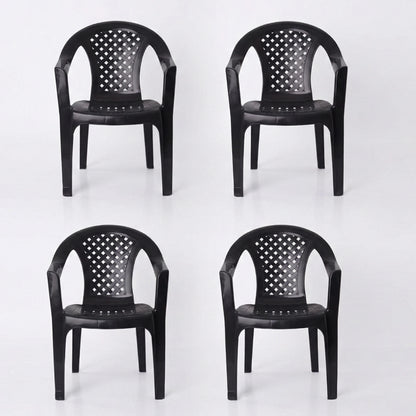 Pack x4 Sillas Plásticas Reforzadas Mallorca con Apoyabrazos