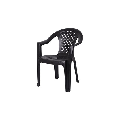 Silla de Plástico Mallorca Negra Reforzada con Apoyabrazos