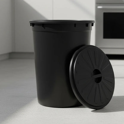 Tacho de basura 48 L Negro con tapa Gemplast