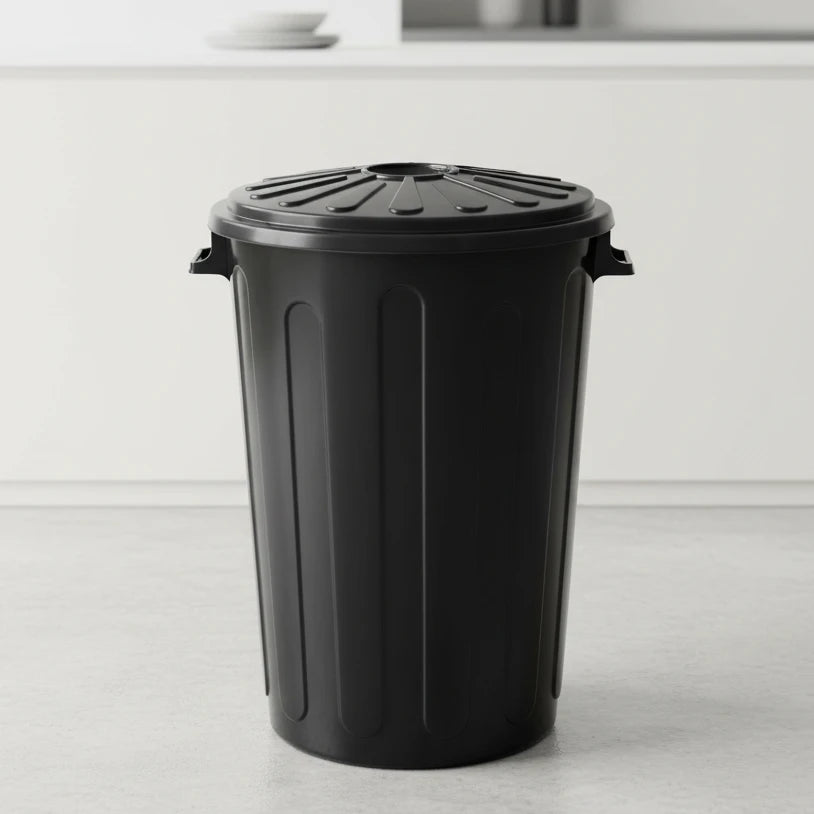 Tacho de basura 68 L Negro con tapa Gemplast