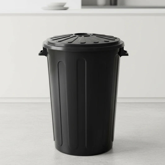 Tacho de basura 68 L Negro con tapa Gemplast
