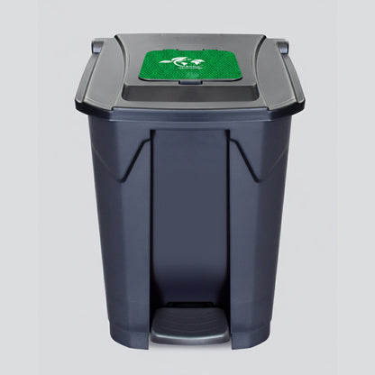Tacho de basura 60 L con pedal, ruedas y doble tapa