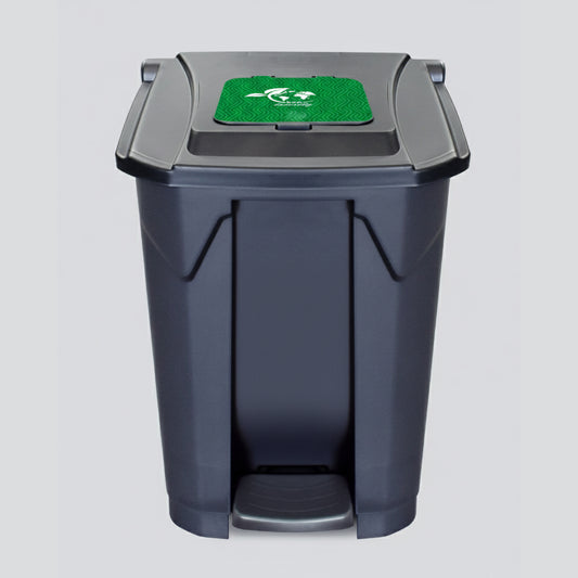 Tacho de basura 60 L con pedal, ruedas y doble tapa