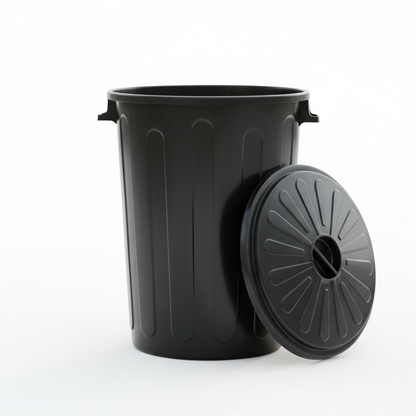 Tacho de basura grande 98 L Negro con tapa