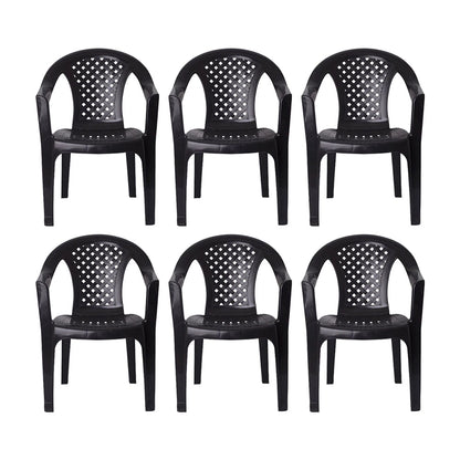 Pack x6 Sillas Plásticas Reforzadas Mallorca con Apoyabrazos